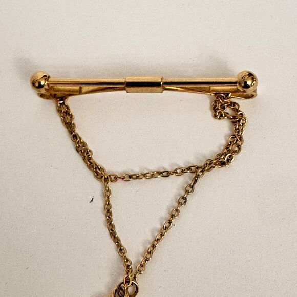 Goldtone Tie Clip for Men with Chain – 3 Inches - Picture 5 of 5